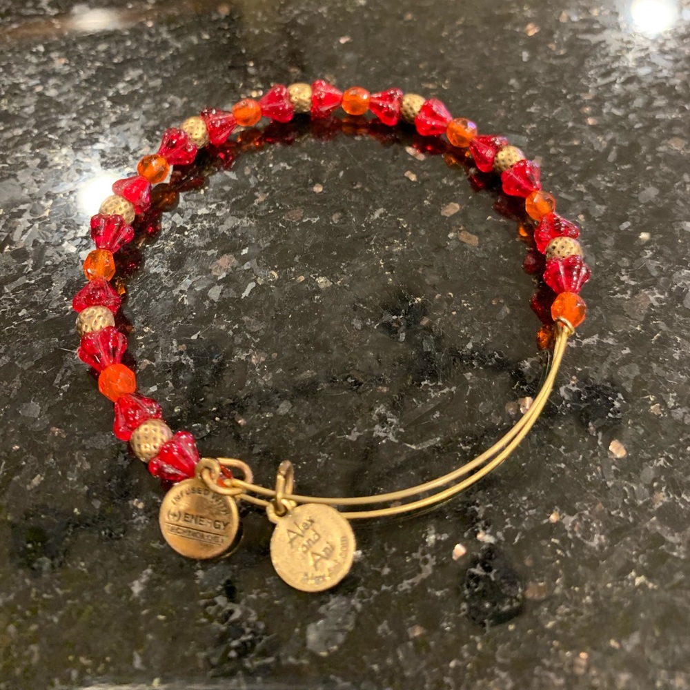 Alex and Ani red beaded bracelet
